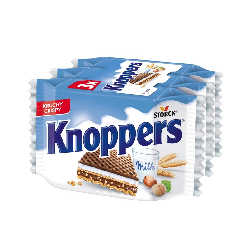 Vafl Knoppers Mleko Lešn Xxl 3x25 g