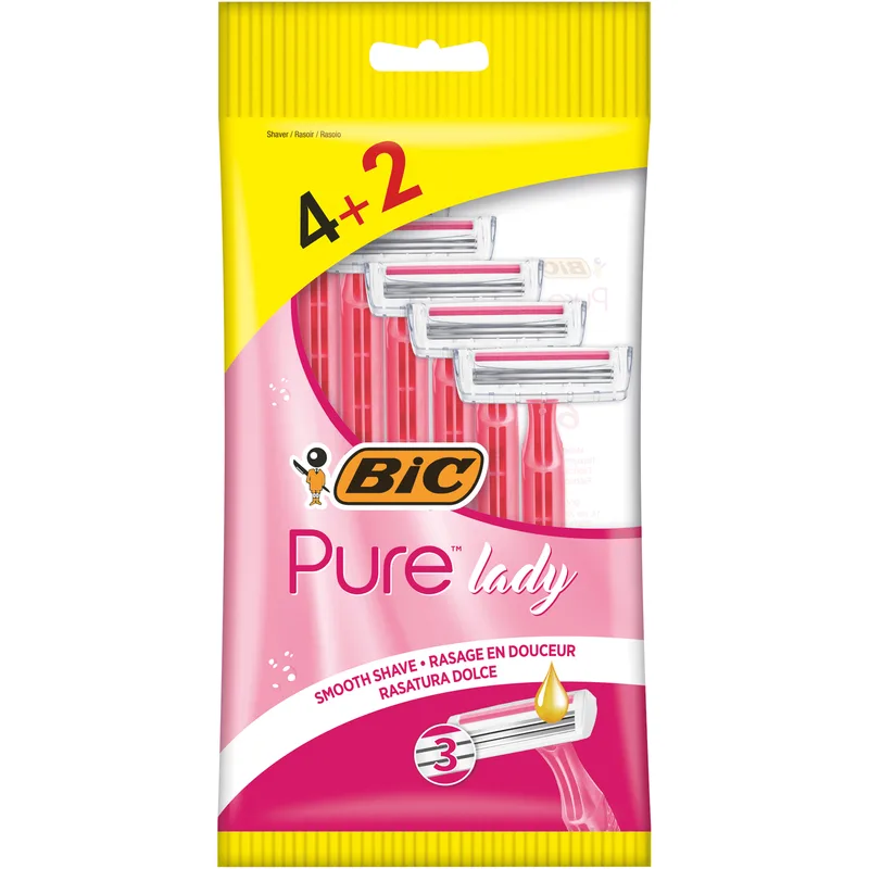 Brijač Bic Ž Pure3 Pink Kesica 4+2