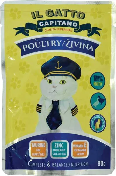 Hrana Za Mačke Živina/Džigerica Capitano 80 g
