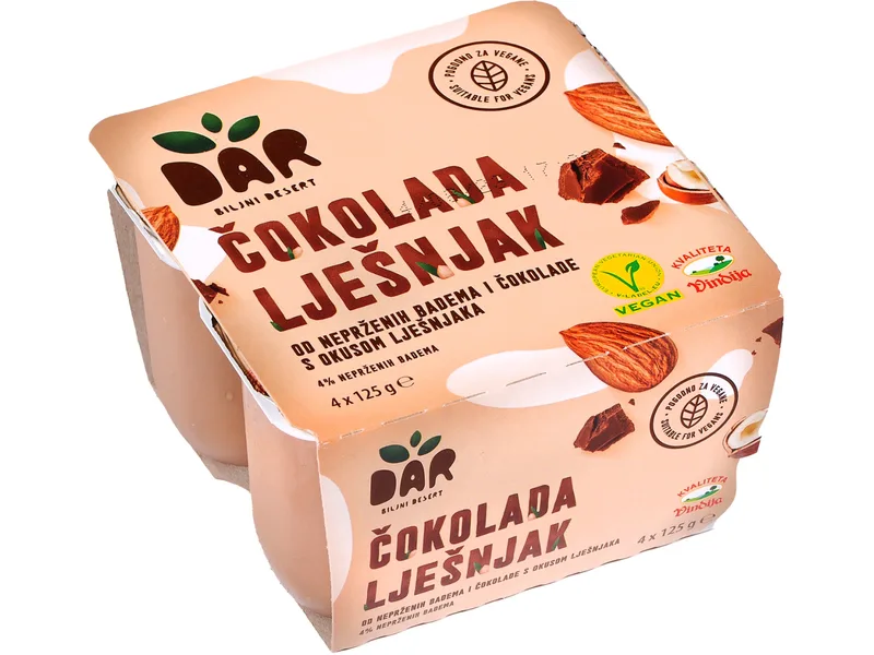 Desert Biljni Čokolada Lešnik Dar 4x125 g