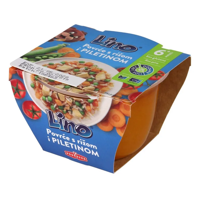 Lino Povrće s rižom i piletinom190 g