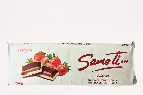 Čokolada Mlečna Samo Ti Jagoda Zvečevo 250 g