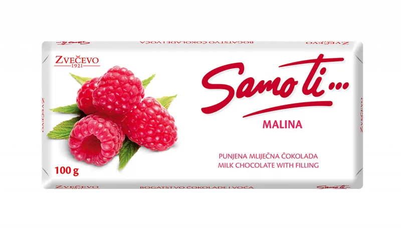 Čokolada Mlečna Samo Ti Malina Zvečevo 100 g