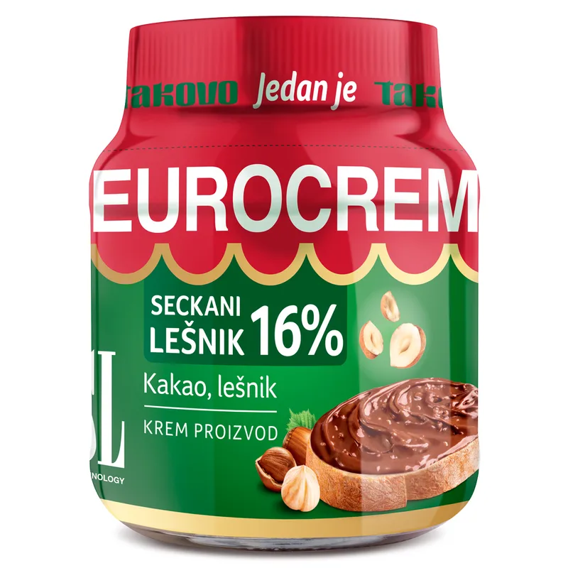 Krem Sa Seckanim Lešnikom 16% Eurocrem 350 g