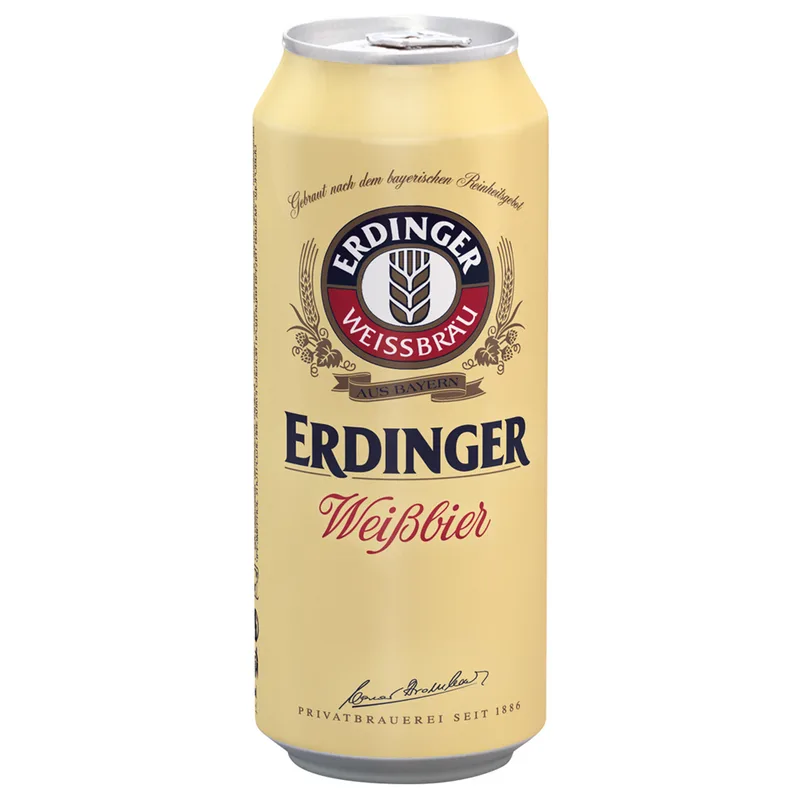 Pivo belo Erdinger limenka 0,5 l