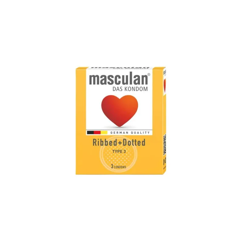 Masculan kondomi ribbed dotted 3/1