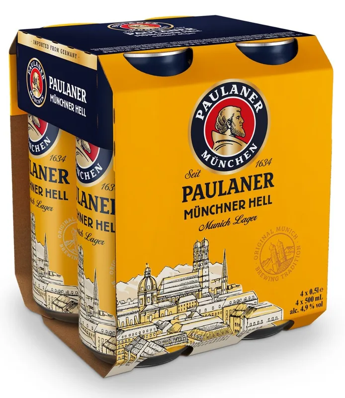 Pivo Paulaner Minhensko Svetlo 4x0,5 l Limenka