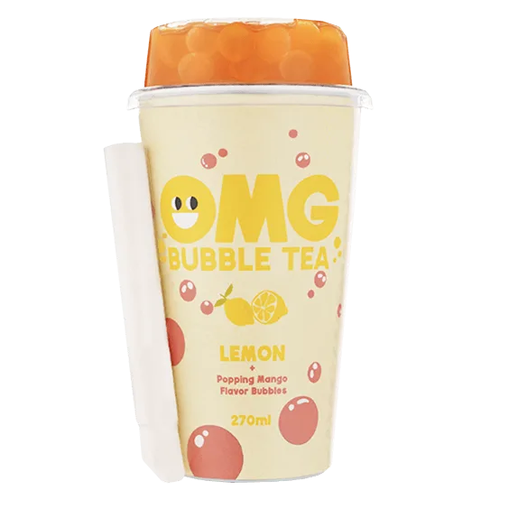 OMG Bubble Tea, osvežavajuće negazirano bezalkoholno piće, limun, 270 ml