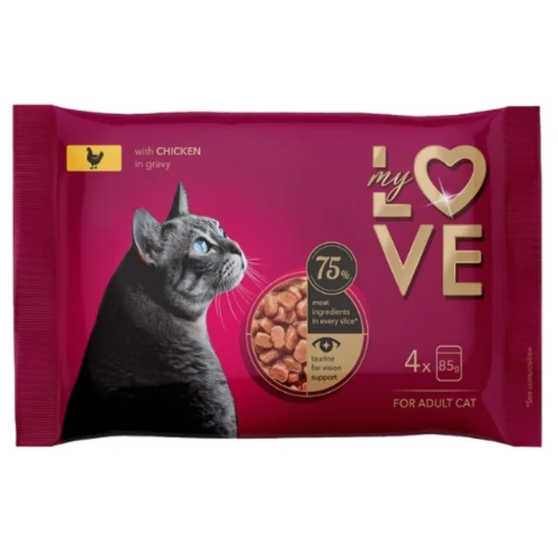 Sos Za Mačke Piletina 4x85 g My Love