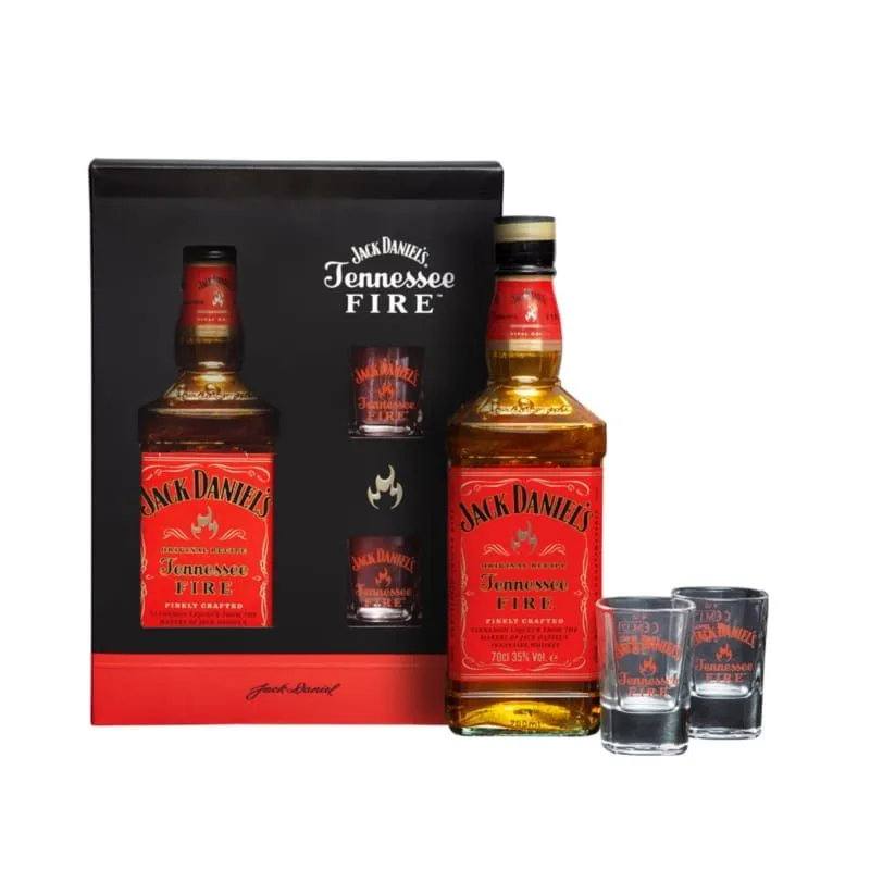 Jack Daniels Fire 0,7 l+2 Case
