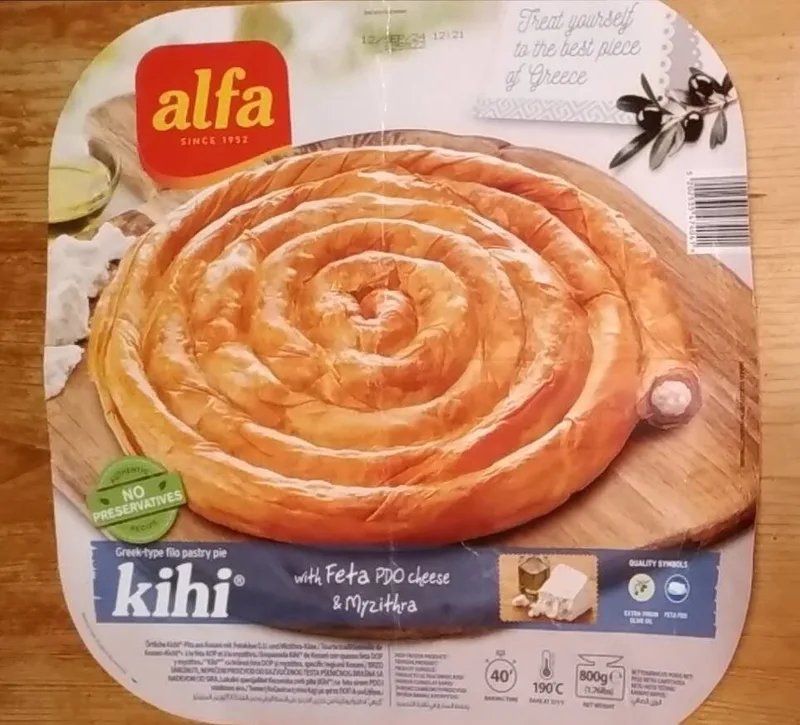 Smrznuta Kihi Pita Sa Feta Sirom Alfa Foods 800 g
