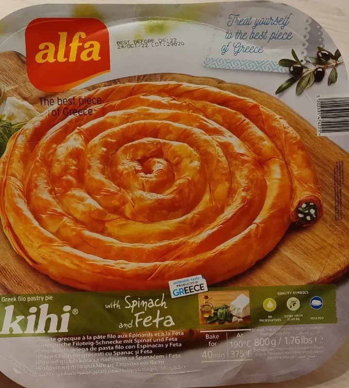 Smrznuta Kihi Pita Sa Spanaćem I Feta Sirom 800 g