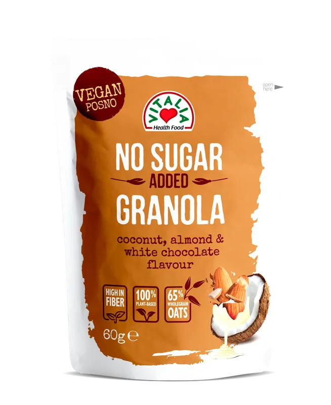 Musli Granola Bela Čokolada Kokos Badem 60gr Vitalia