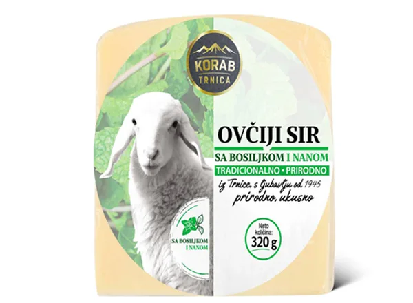 Sir Ovčiji Sa Nanom I Bosiljkom Korab 320 g