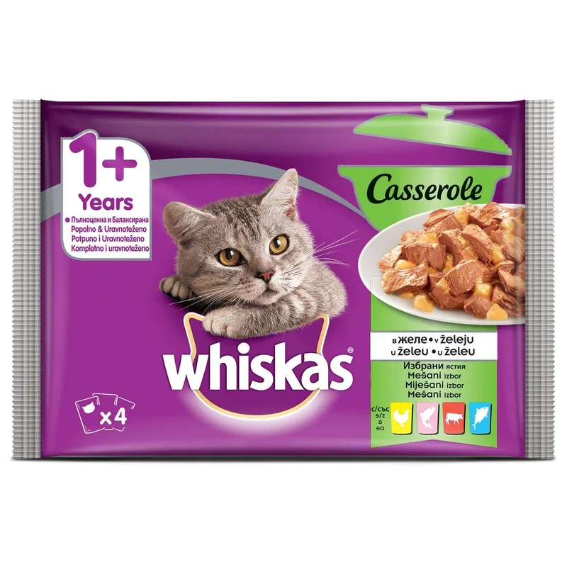 Whiskas Casserola Mesani Izbor 4x85 g