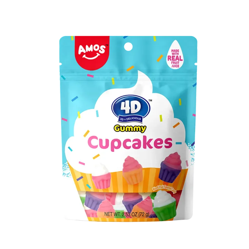 Bombone 4d Cupcakes Gummy 72 g Amos