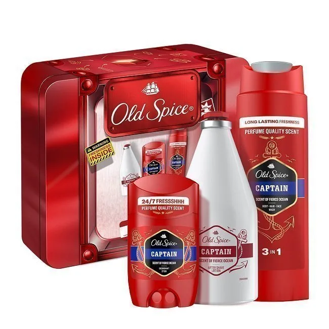 Set Old Spice Capta Tinbox St+sp+sg