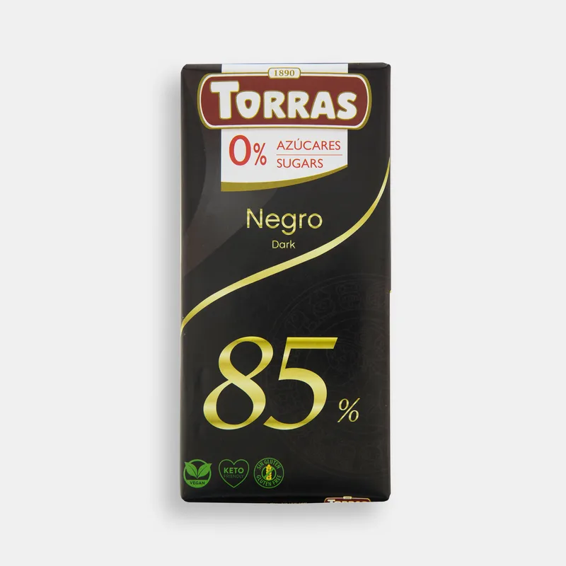 Tamna cokolada bez secera i glutena 0075 Torras 12
