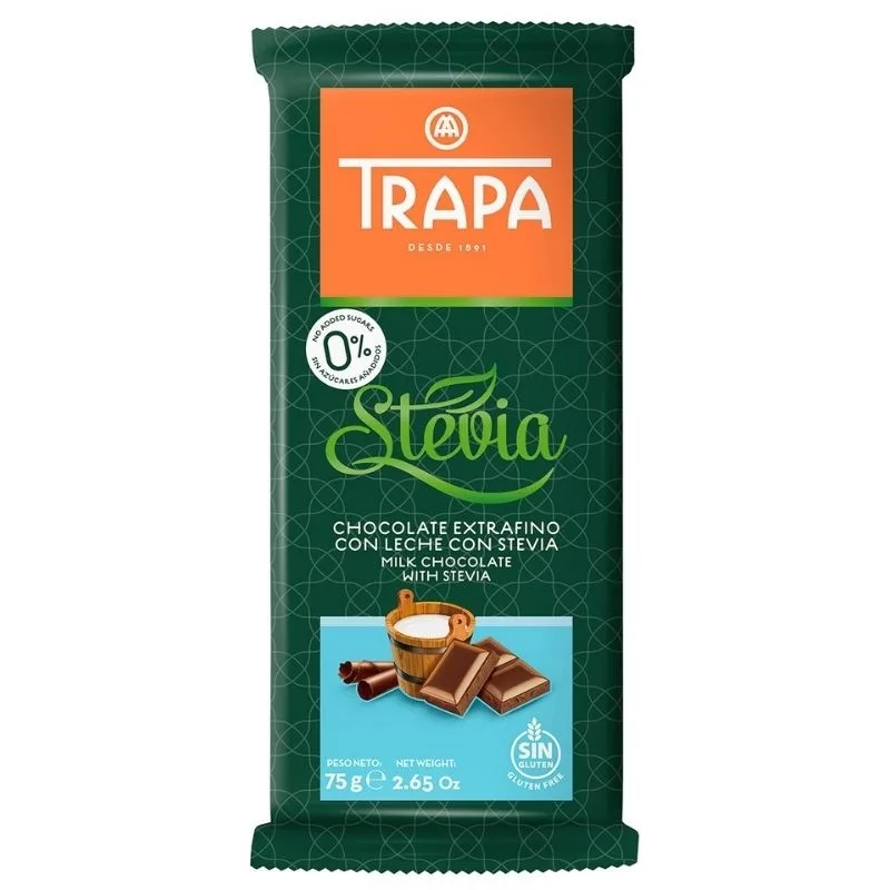 Čokolada Mlečna Trapa Stevia 75 g