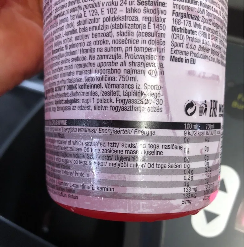Carnitine Drink Red Orange, 750 ml