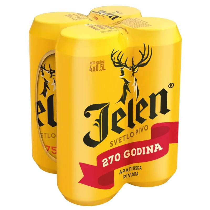 Pivo Svetlo Jelen 4-Pack Limenka 4x0,5 l