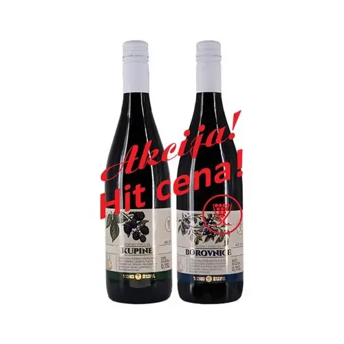 Voćno Vino Kupina 0,75 l + Voćno Vino Borovnice 0,75 l Gratis Vino Župa