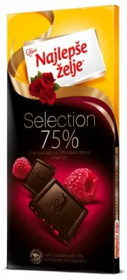 Naj.zelje 75 g Selection Crna 75% Malina