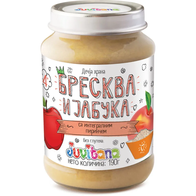 Kašica Breskva+jabuka Sa Int.pir. Juvitana 190 g