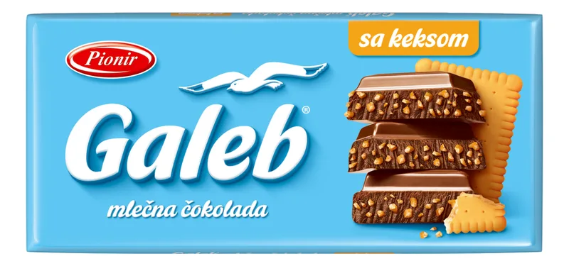 Čokolada Mlečna Keks 170 g Galeb