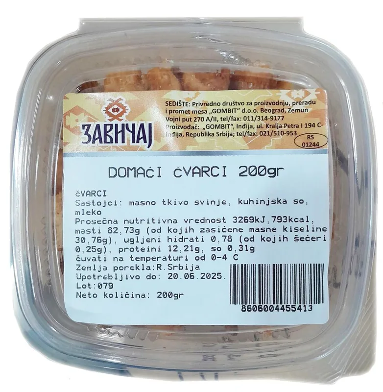 Čvarci 200 g Zavičaj - Gombit