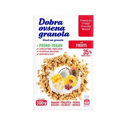 DOBRA OVSENA GRANOLA sa 35% voca 300 g
