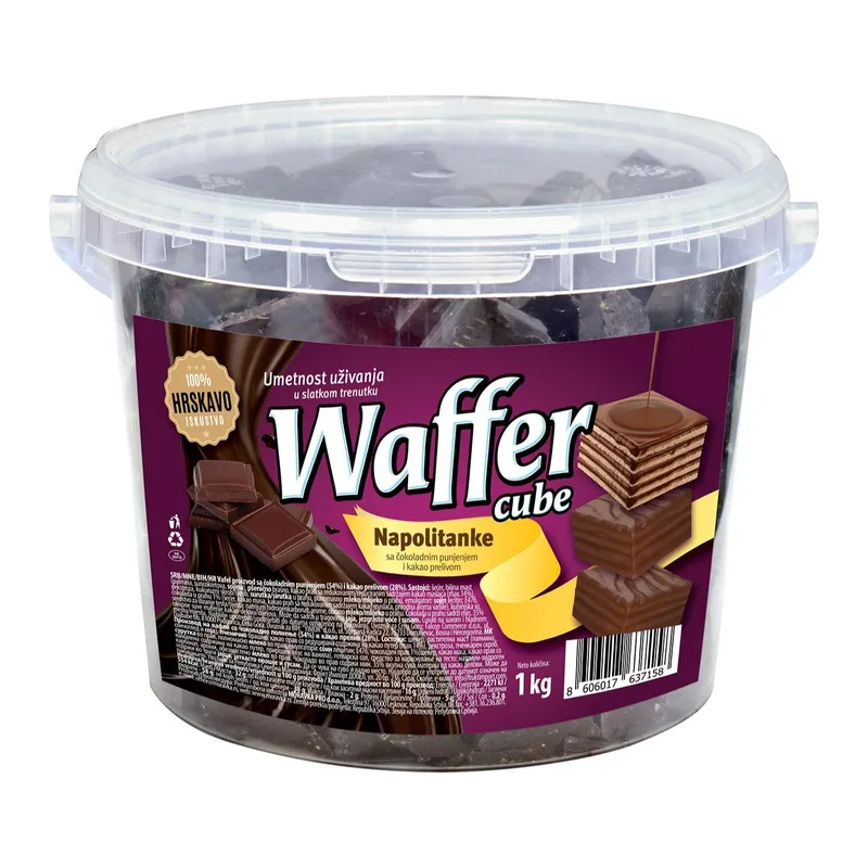 Keks Čoko Kocka Prelivena 1 kg Waffe