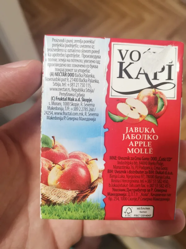 Voćni Napitak Voćne Kapi Jabuka 0,2 l Brik