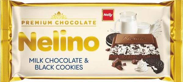 Čokolada Mlečna Chocolate&black Cookies Nelino 80 g