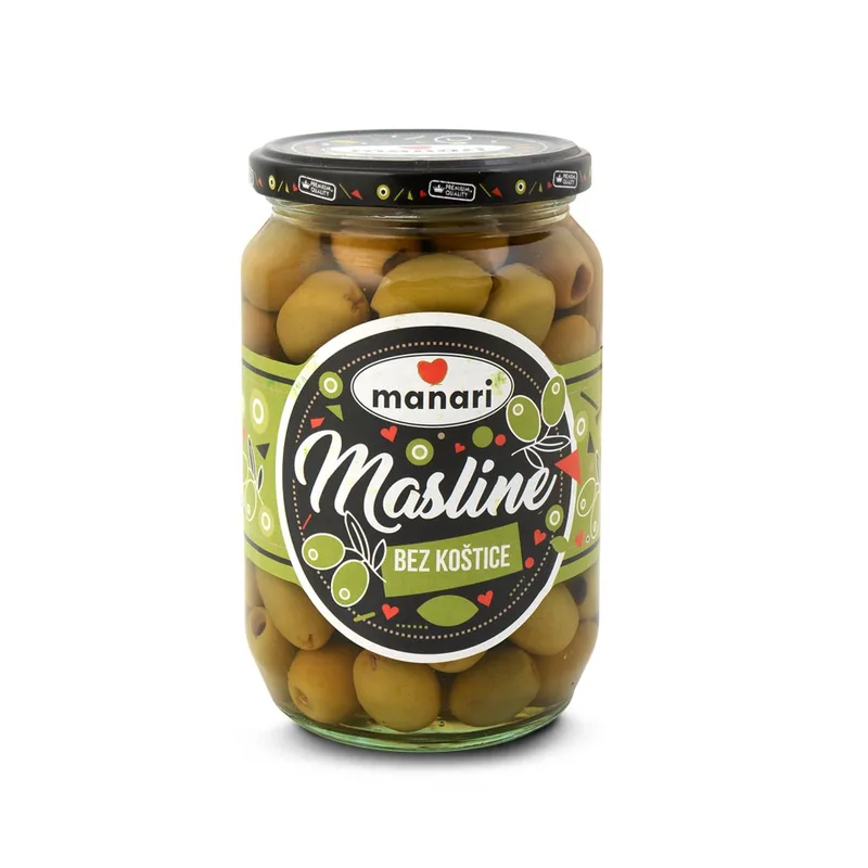 Masline zelene bez kostice Manari 680 g