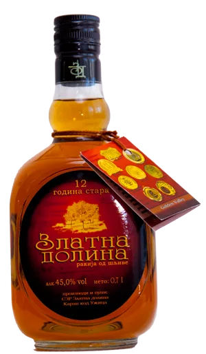Rakija Šljiva 12 Godina Stara 0,7 l Zlatna Dolina