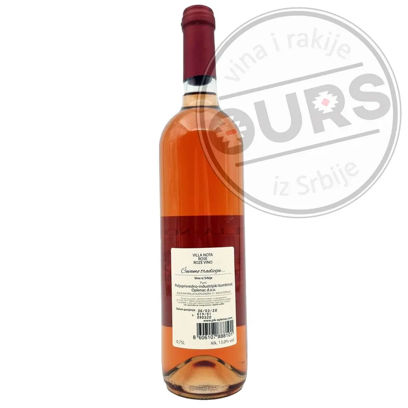 Vino Rose Villa Rose 0,75 l Oplenac