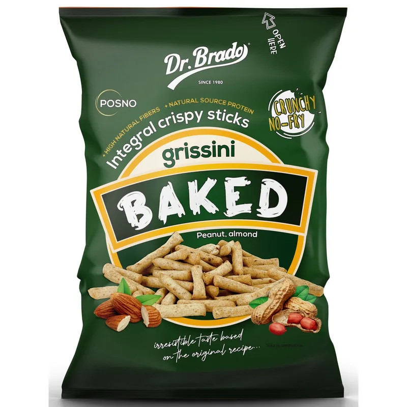 Baked Grissini - Penaut Almond 70 g Dr Brado