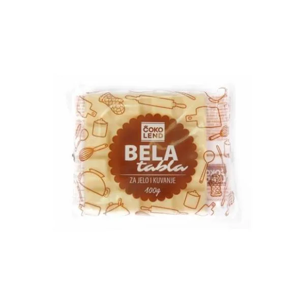 Kakao Krem Tabla Bela Folija 100 g Cokolend