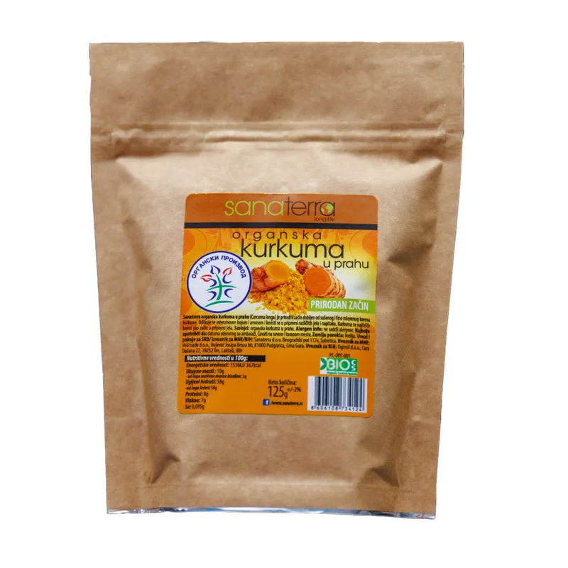 Začin Organski Kurkuma U Prahu Sanaterra 125 g