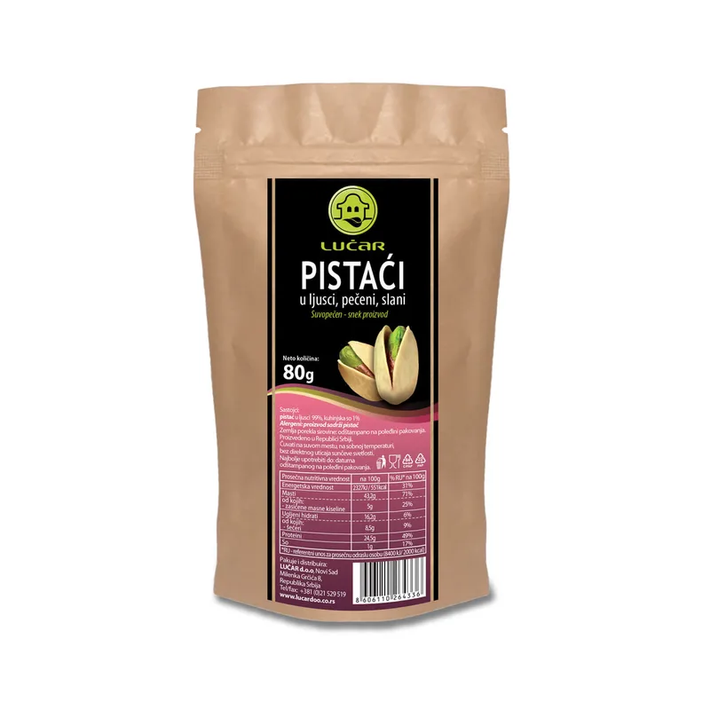 Pistaci Peceni 80gr 04260 Lucar