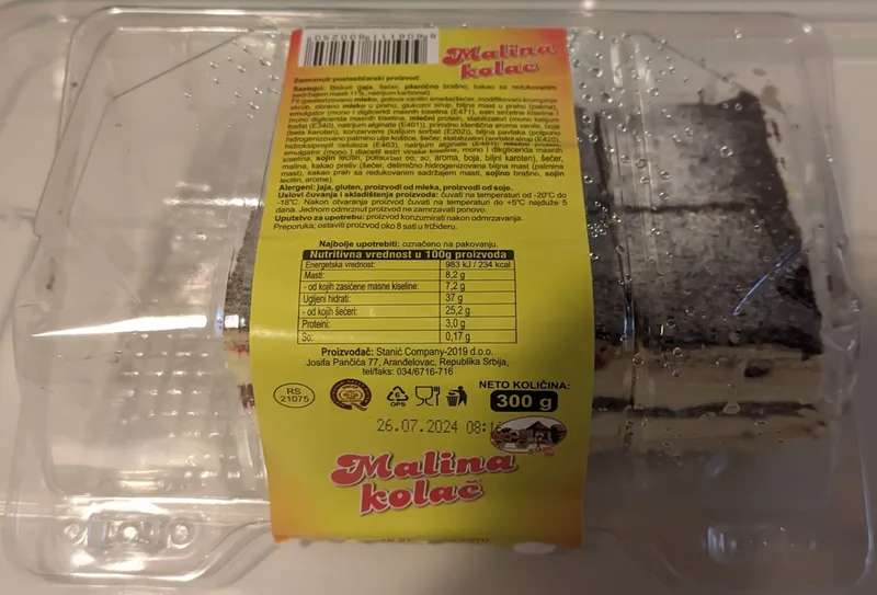 Smrznuti Kolači Stanić Malina Kolač 300 g
