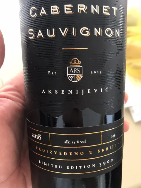 Vino Cabernet Sauvignon 075 l Arsenijević