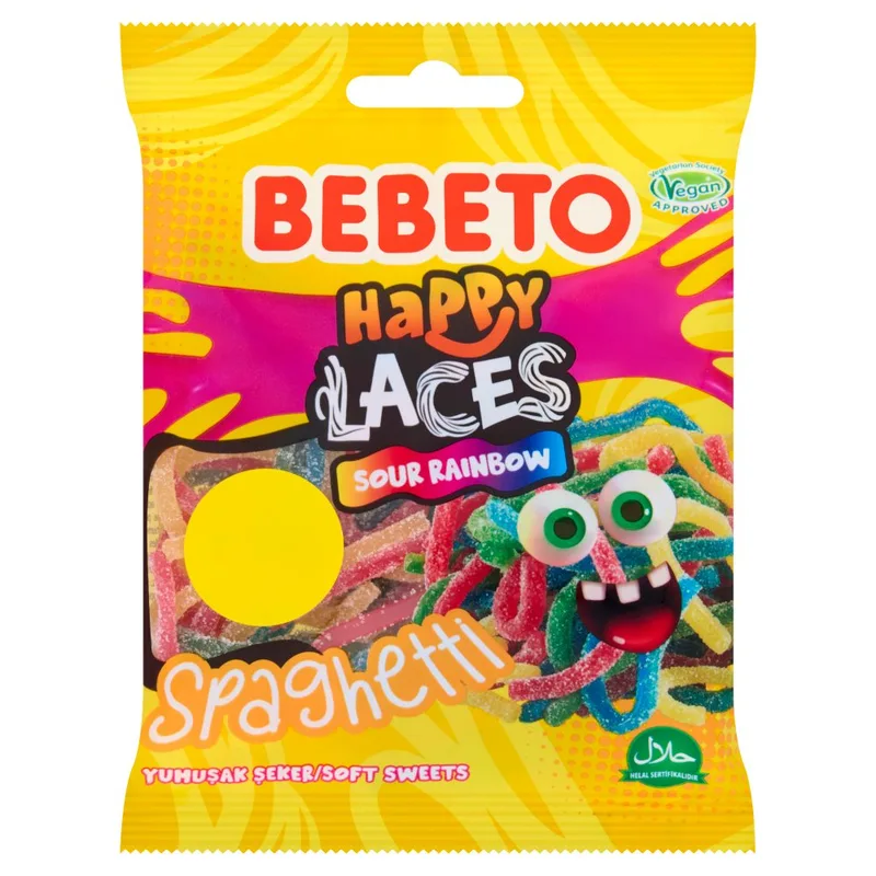 Bombone Gumene Spaghetti Rainbow Bebeto 80 g